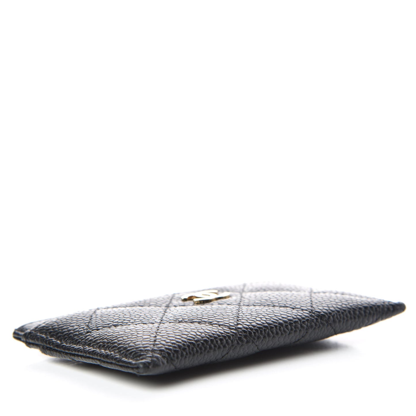 Caviar Quilted Card Holder Black