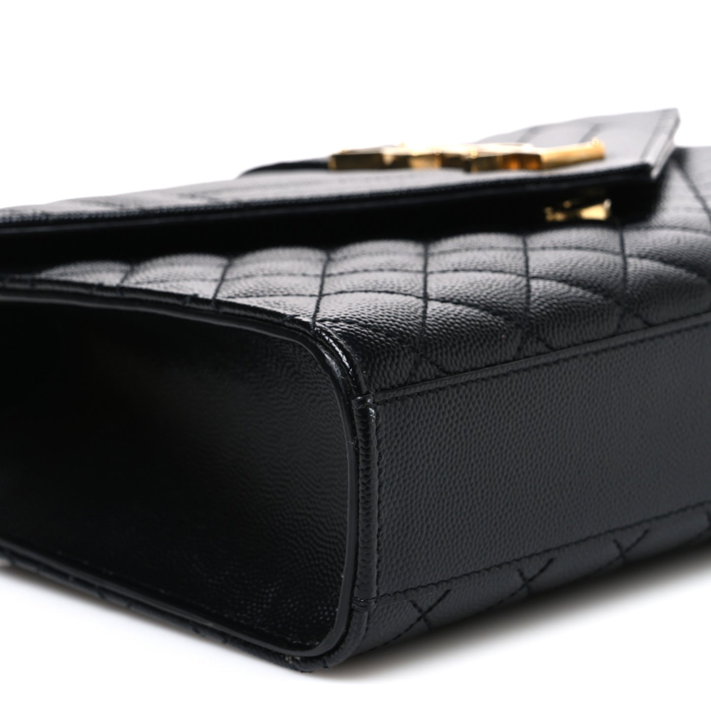 Grain De Poudre Textured Mixed Matelasse Triquilt Medium Monogram Satchel Black