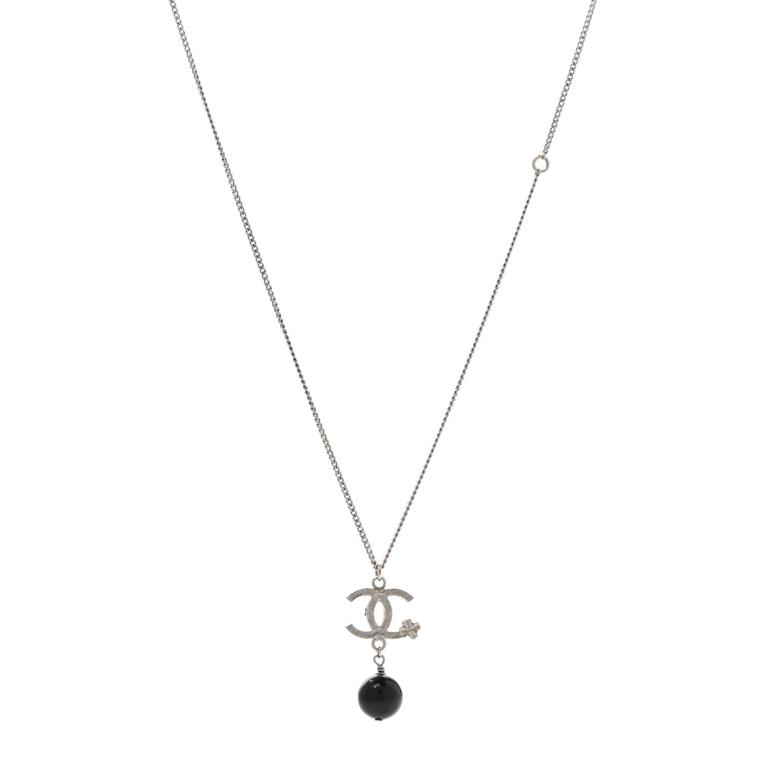 Chanel CC Bead Drop Necklace Black 1 of 8