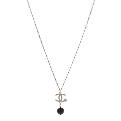 Chanel CC Bead Drop Necklace Black 1 of 8