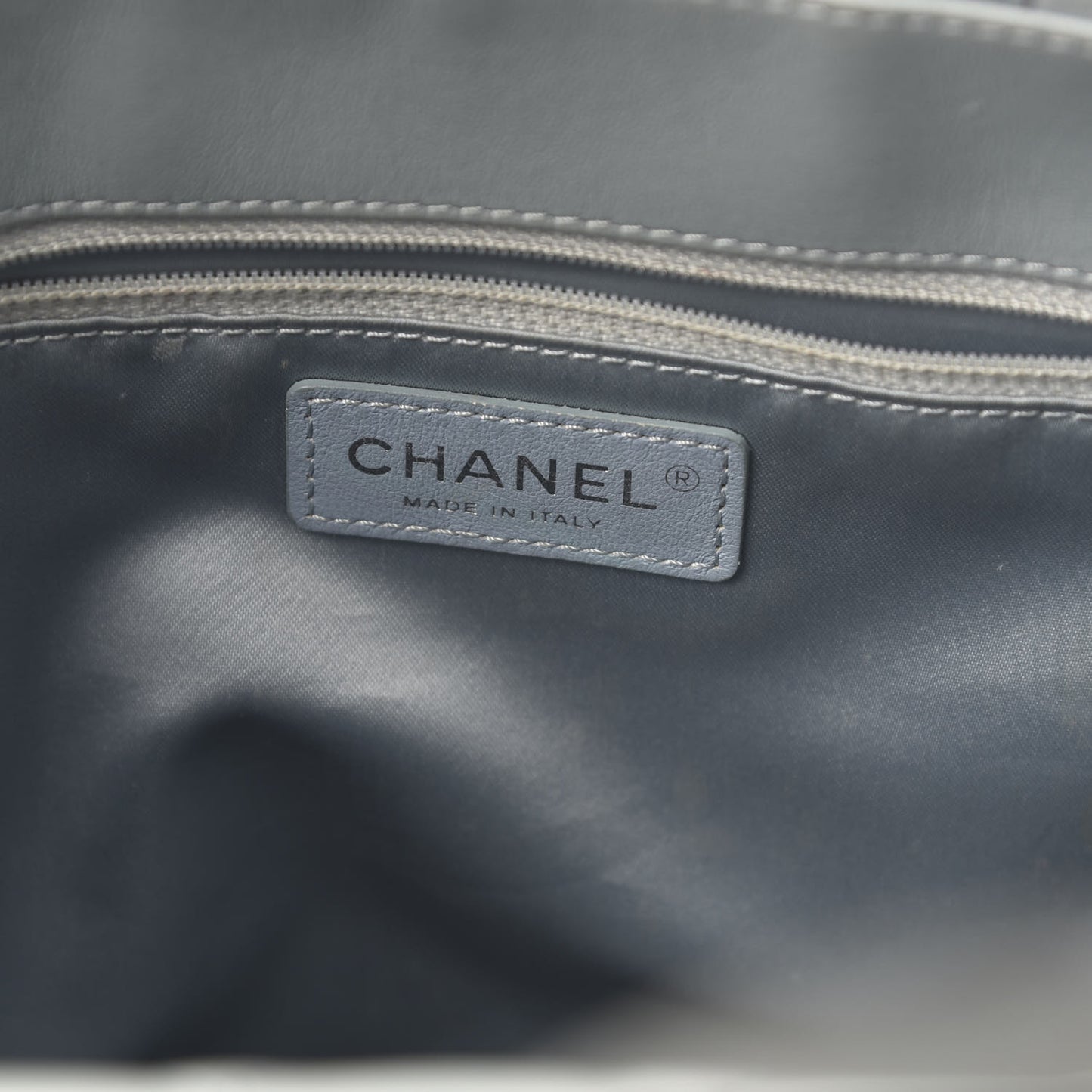 Lambskin Quilted Daily Shopping Tote Light Blue