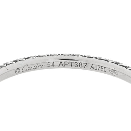 Cartier 18K White Gold Diamond 1.5mm Étincelle de Cartier Wedding Band Ring 54 6.75 4 of 5