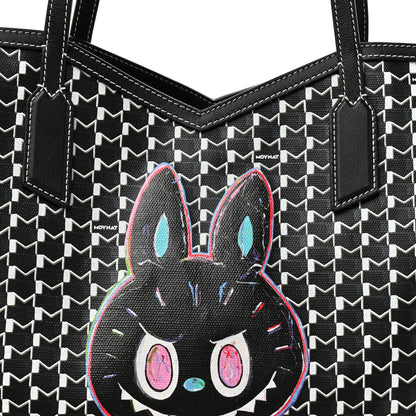 Moynat X KASING LUNG Calfskin Canvas M Labubu Tote GM Black 9 of 11