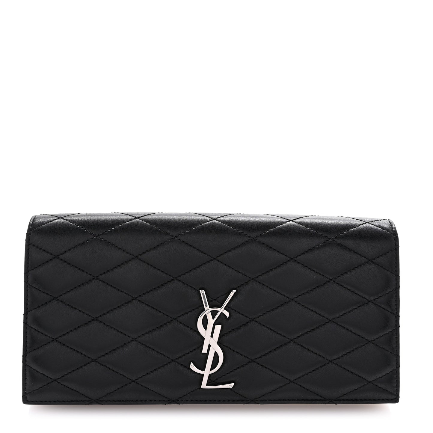 Lambskin Quilted Kate Clutch Black