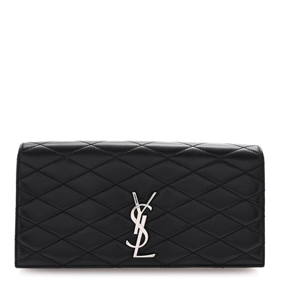 Saint Laurent Lambskin Quilted Kate Clutch Black 1 of 7