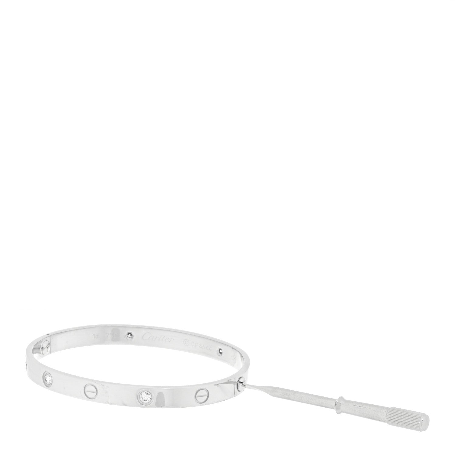 Cartier 18K White Gold 4 Diamond LOVE Bracelet 18 4 of 5
