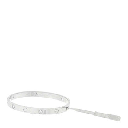 Cartier 18K White Gold 4 Diamond LOVE Bracelet 18 4 of 5
