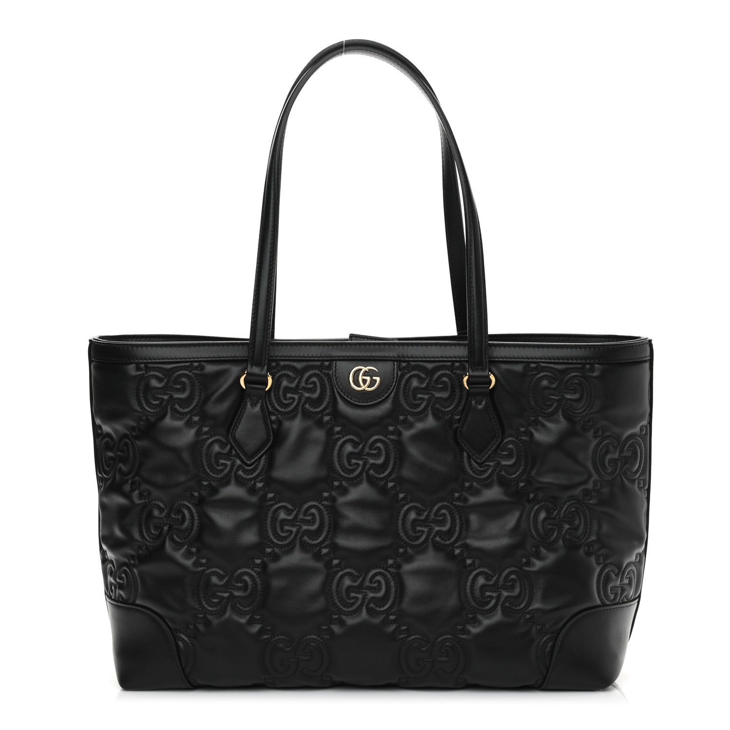 Gucci Calfskin GG Matelasse Medium Ophidia Shopping Tote Black 1 of 10