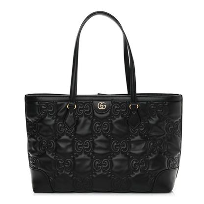 Gucci Calfskin GG Matelasse Medium Ophidia Shopping Tote Black 1 of 10