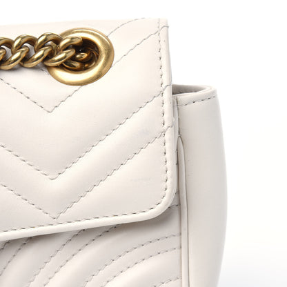 Gucci Calfskin Matelasse Mini GG Marmont Shoulder Bag White 19 of 24