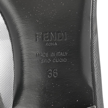 Fendi Mesh Skimmer Ballerina Flats 36 Navy Black 7 of 8