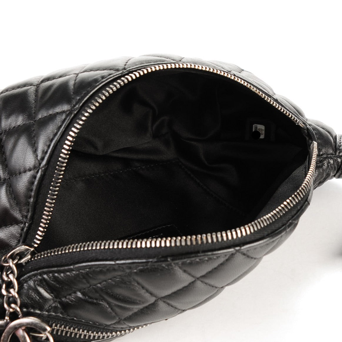 Chanel Lambskin Quilted Banane Waist Bag Fanny Pack Black 5 of 7