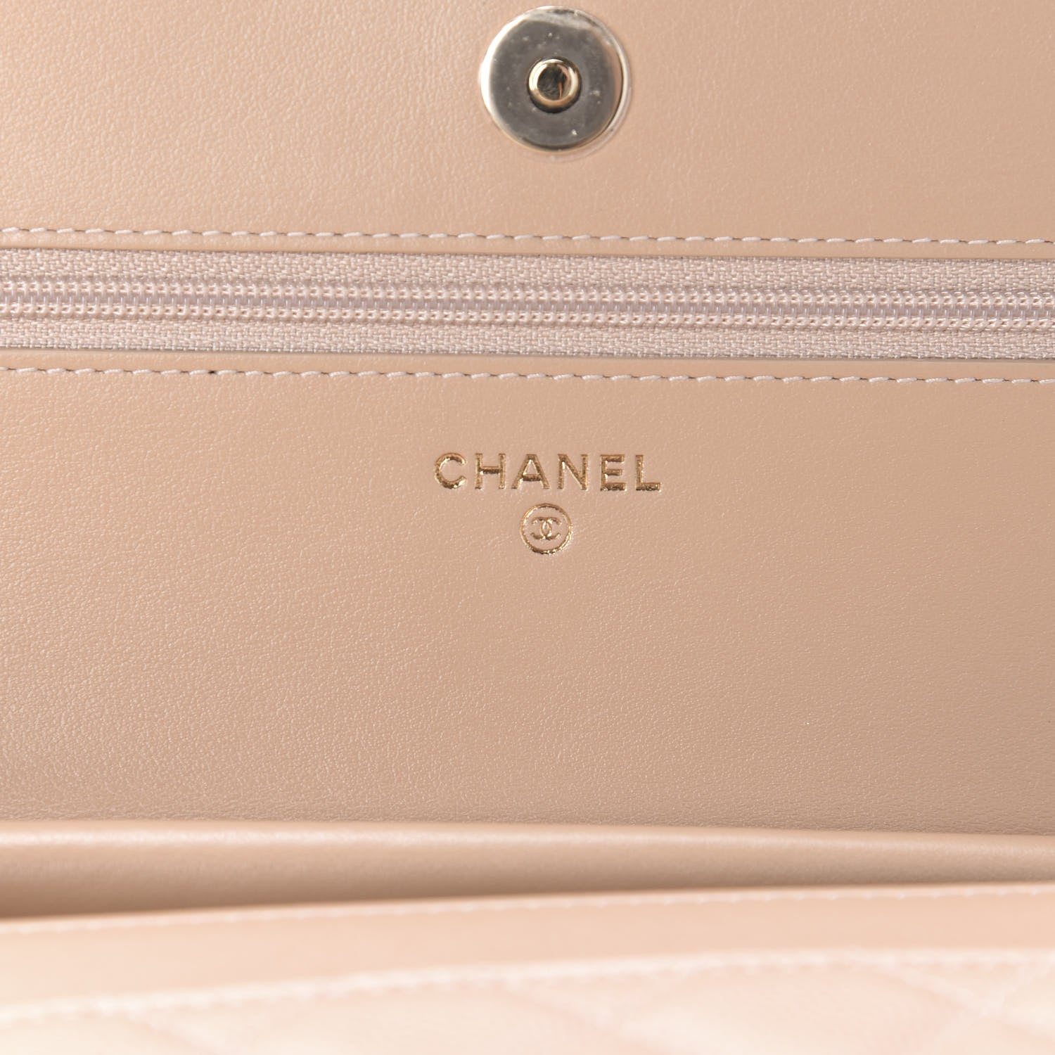 Chanel Caviar Quilted CC Filigree Wallet On Chain WOC Beige Black 8 of 12