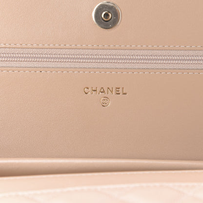 Chanel Caviar Quilted CC Filigree Wallet On Chain WOC Beige Black 8 of 12