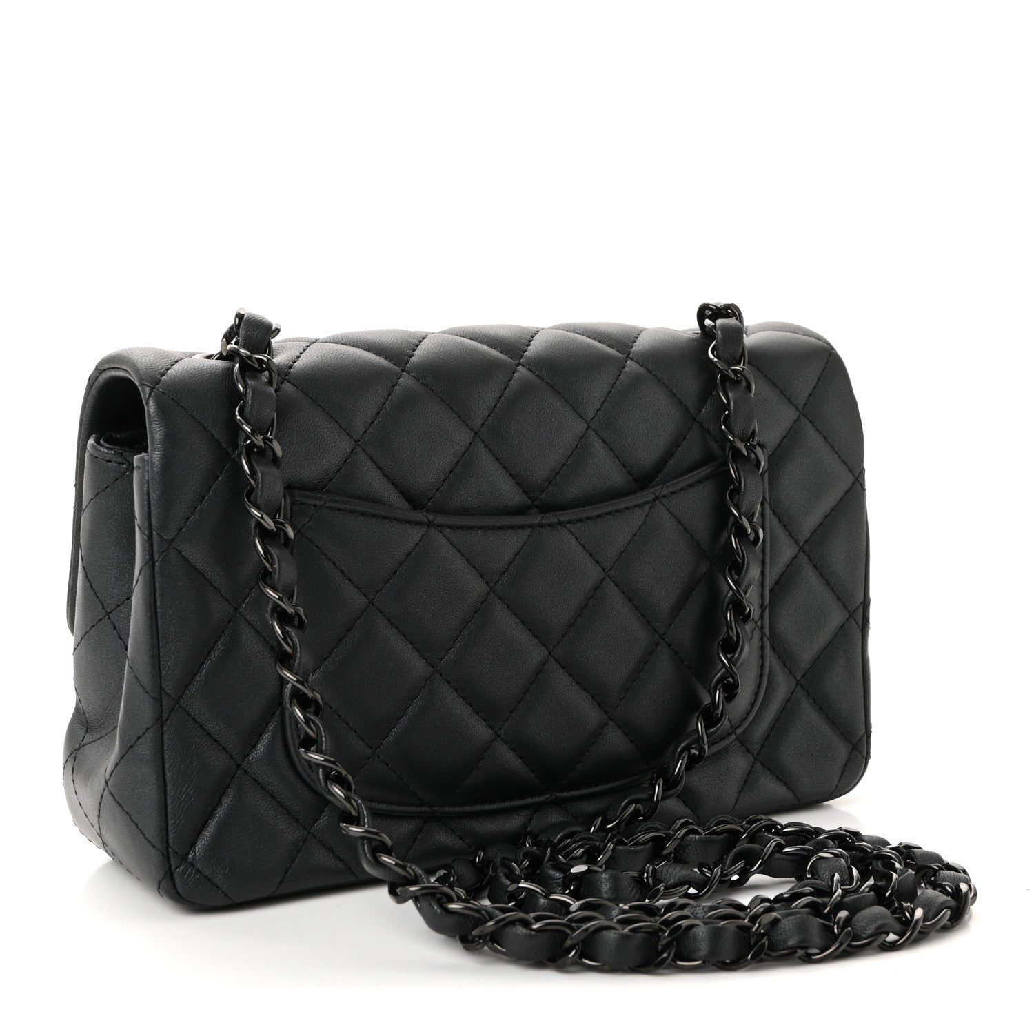 Chanel Lambskin Quilted Mini Rectangular Flap So Black 3 of 11