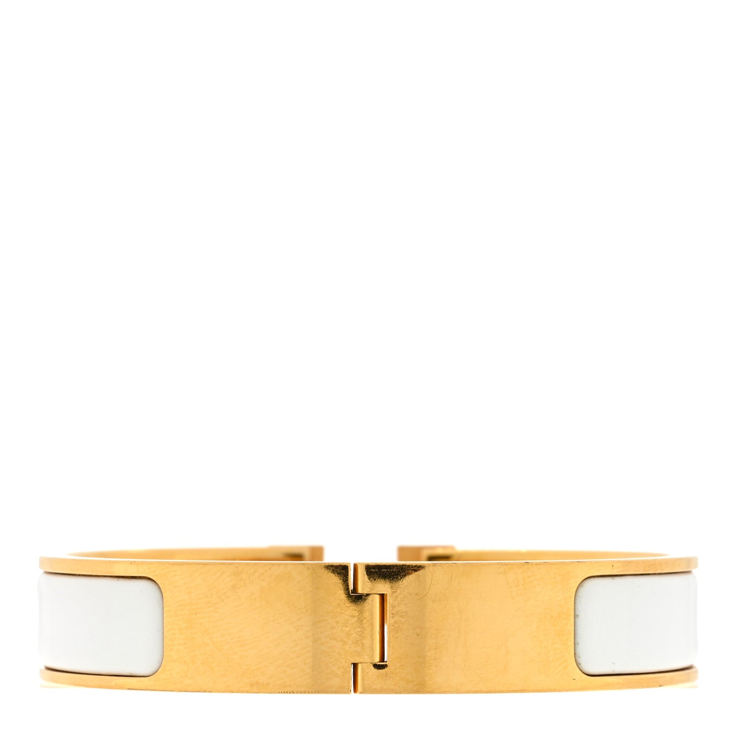 Enamel Narrow Clic Clac H Bracelet PM White