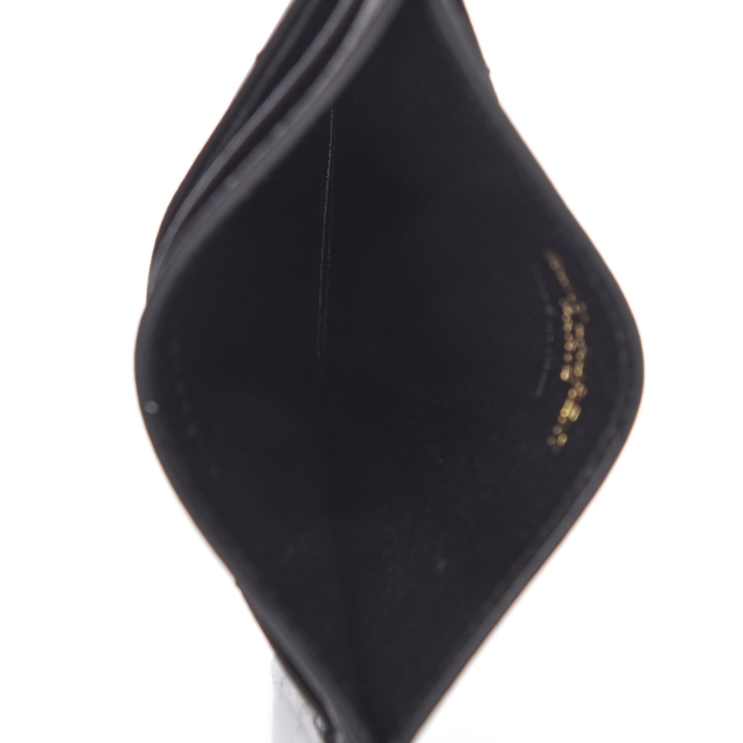 Grain De Poudre Matelasse Chevron Monogram Credit Card Case Black