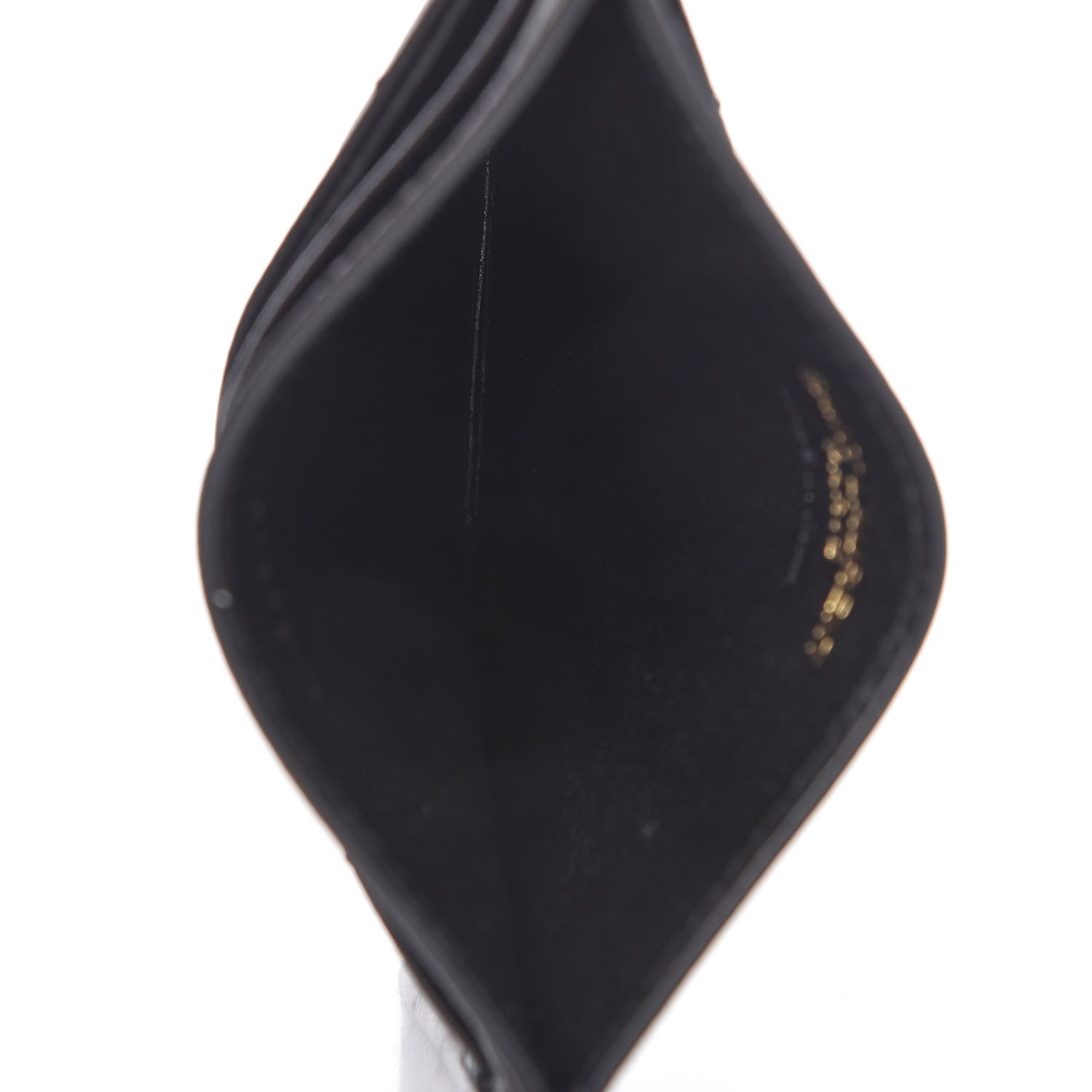 Saint Laurent Grain De Poudre Matelasse Chevron Monogram Credit Card Case Black 5 of 8