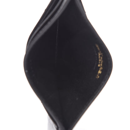 Saint Laurent Grain De Poudre Matelasse Chevron Monogram Credit Card Case Black 5 of 8