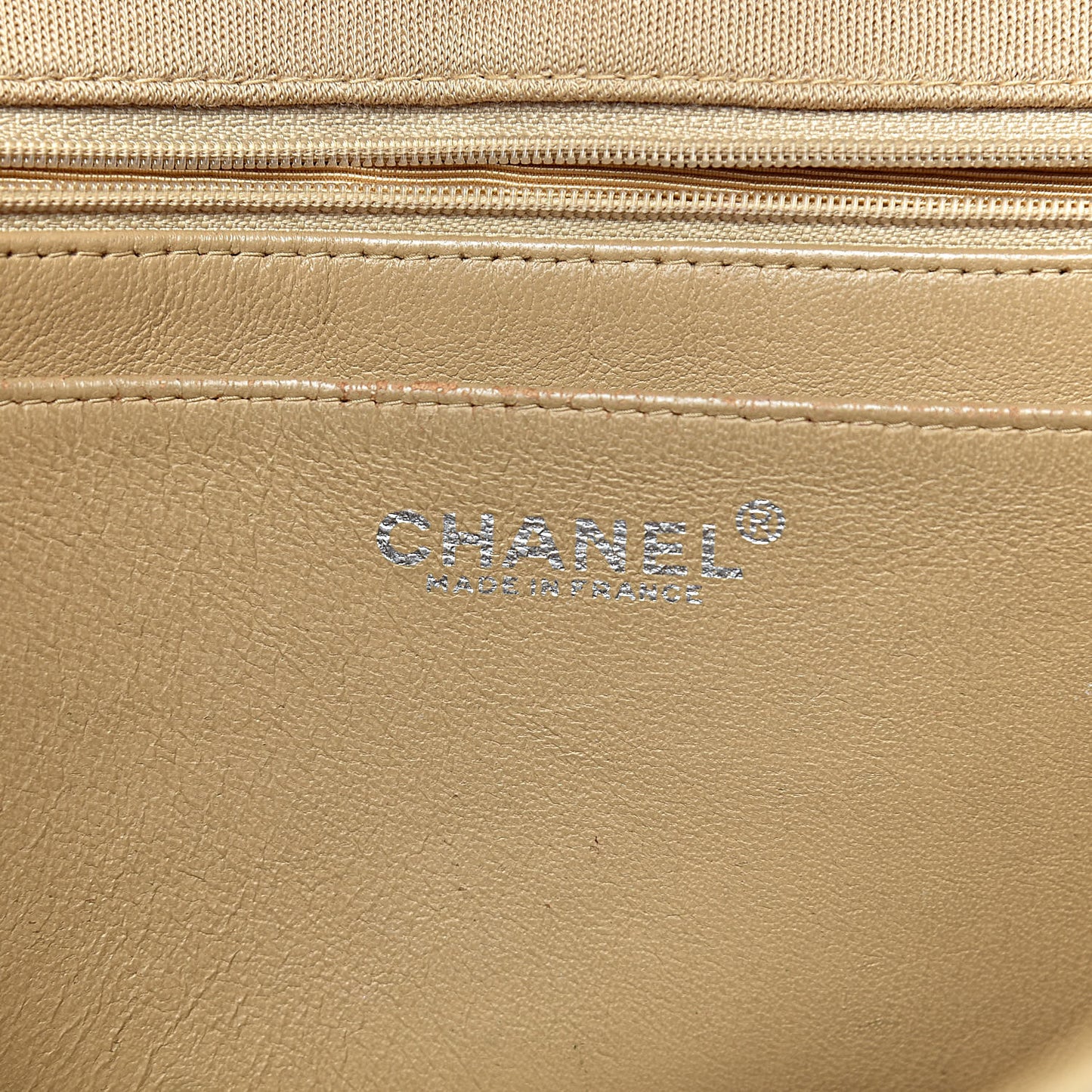 Jersey Quilted Jumbo Single Flap Beige