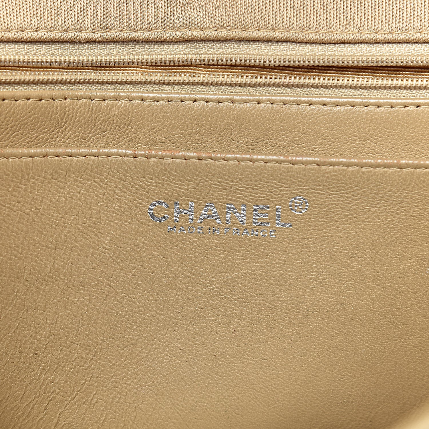 Chanel Jersey Quilted Jumbo Single Flap Beige 9 of 21