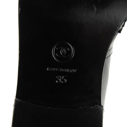 Chanel Calfskin Embroidered Western Boots 35 Black 6 of 7