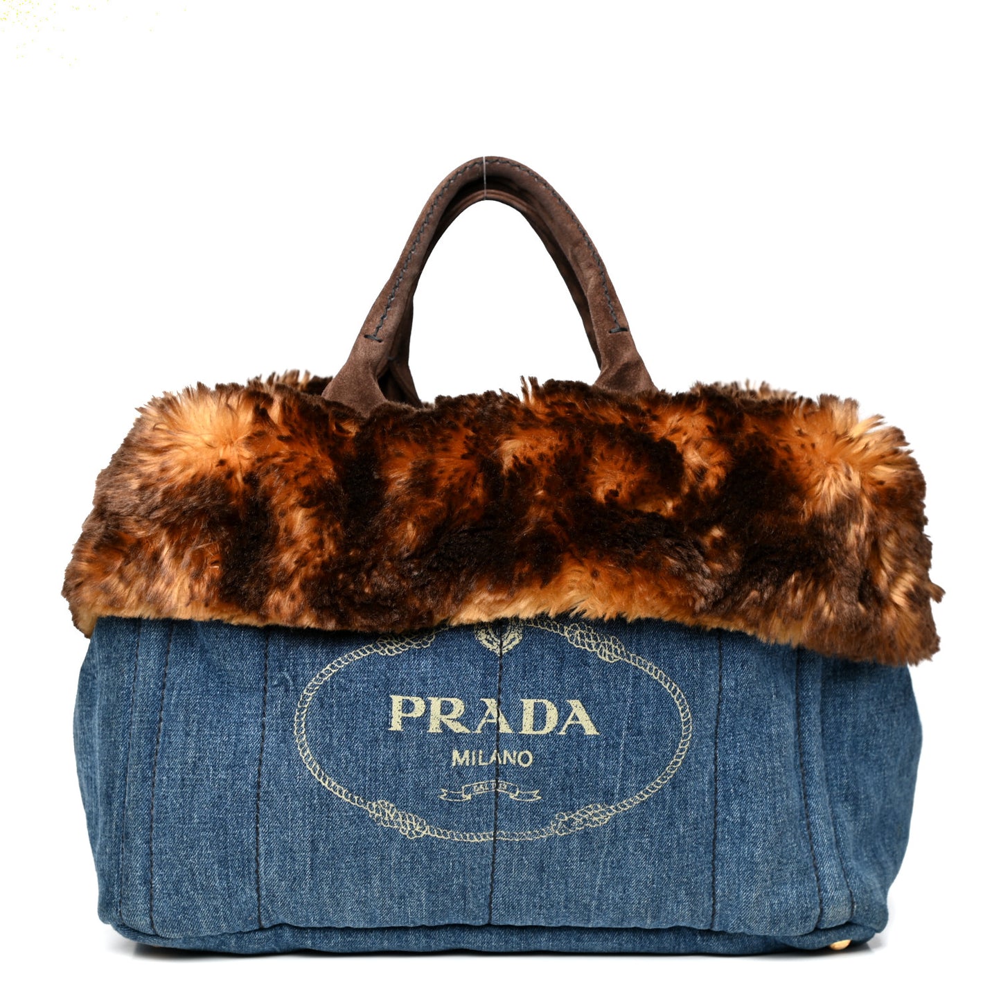 Denim Eco Lapin Logo Tote Avio Tabacco
