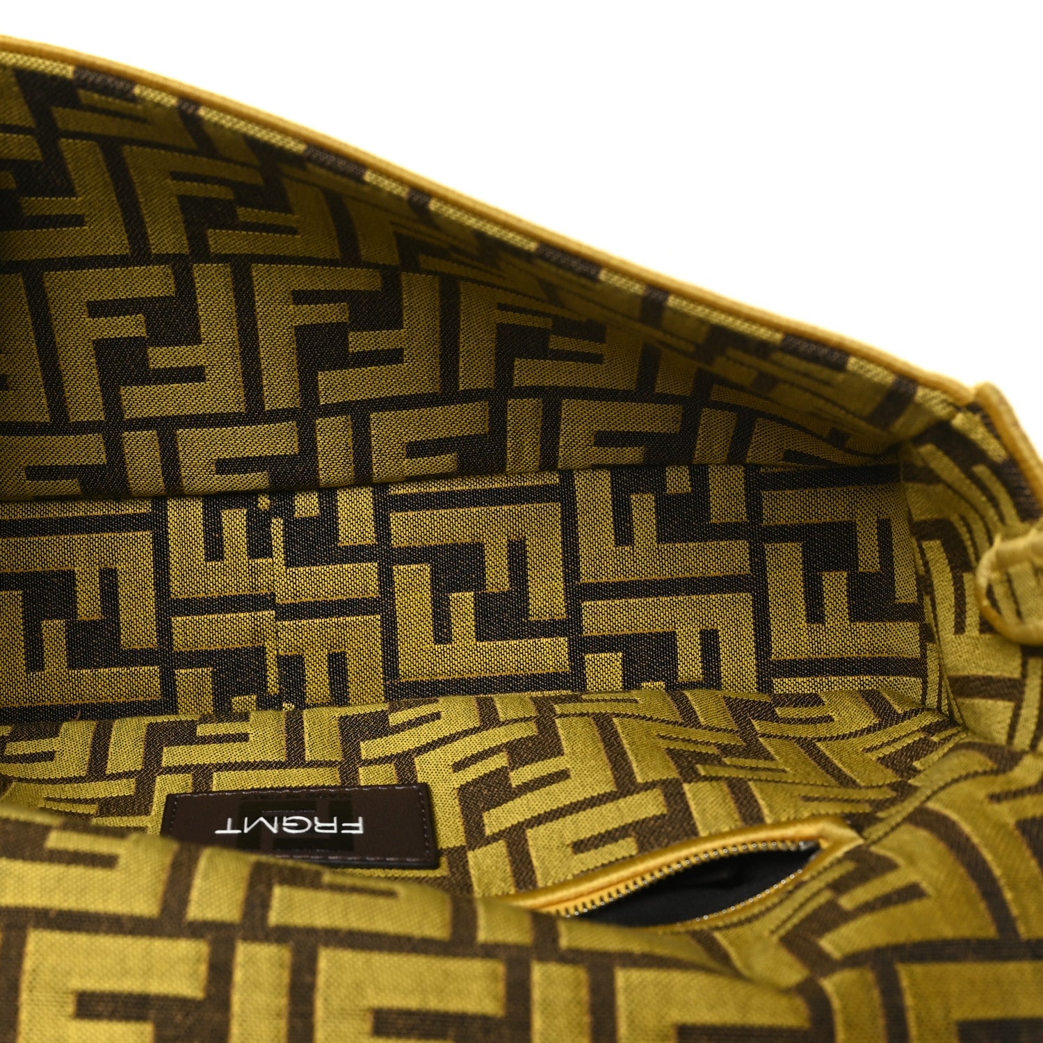 Fendi x FRGMT Woven Fabric Jacquard FF Embroidered Baguette Mimosa