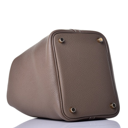 Hermes Taurillon Clemence Picotin Lock 18 PM Etoupe 4 of 9