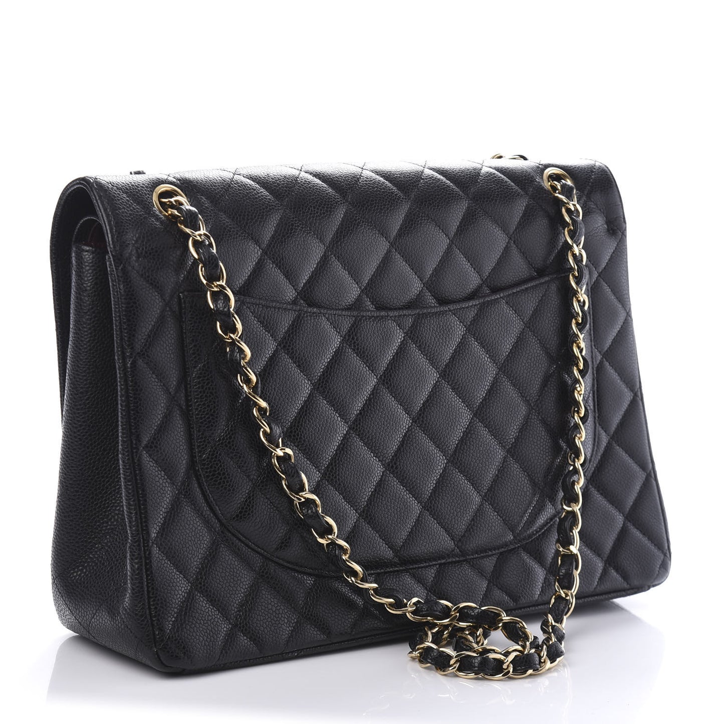Caviar Quilted Maxi Double Flap Black