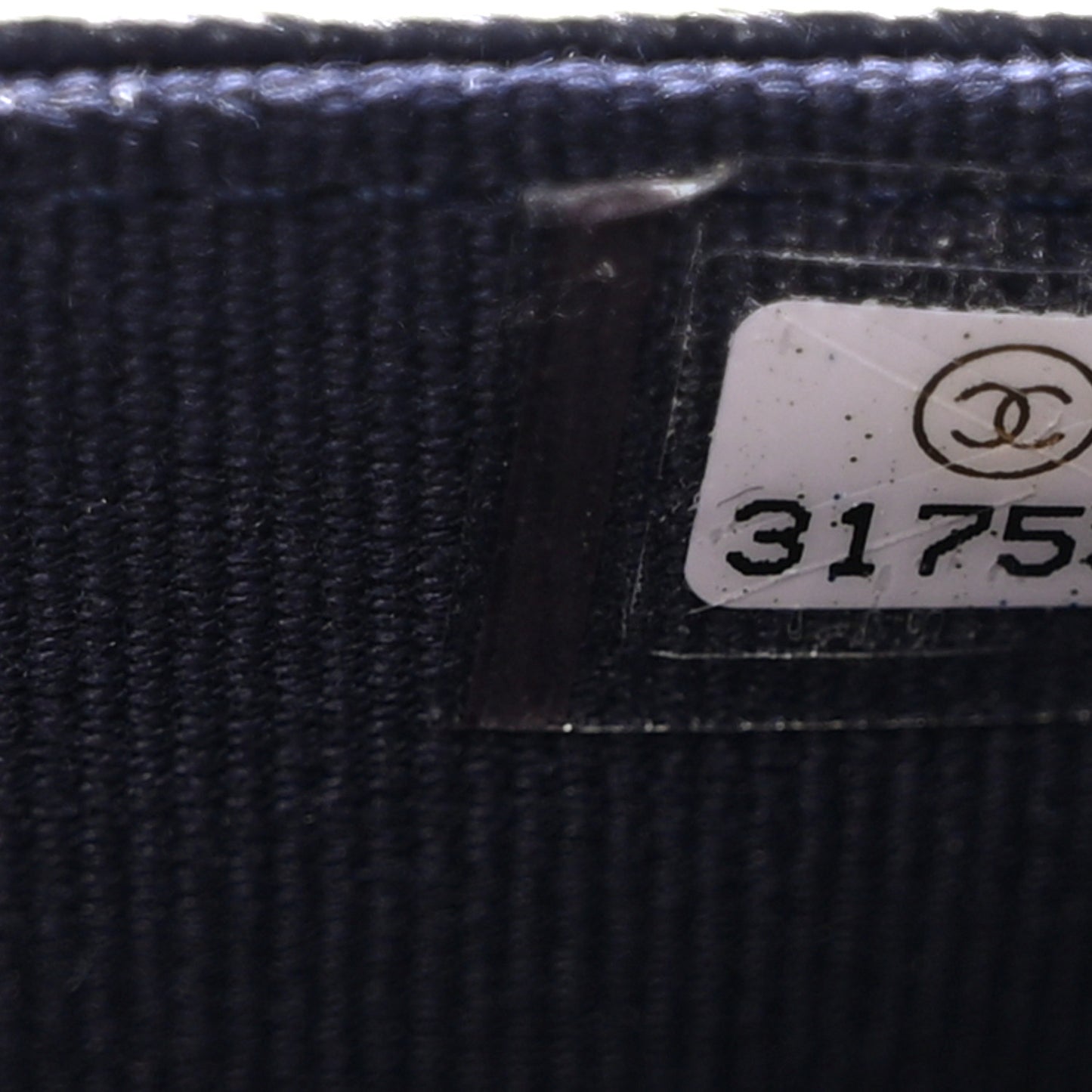 Caviar Quilted Flap Card Holder Wallet Navy Blue
