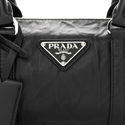 Prada Nappa Antique Re-Edition 2002 Barrel Shoulder Bag Black 11 of 13