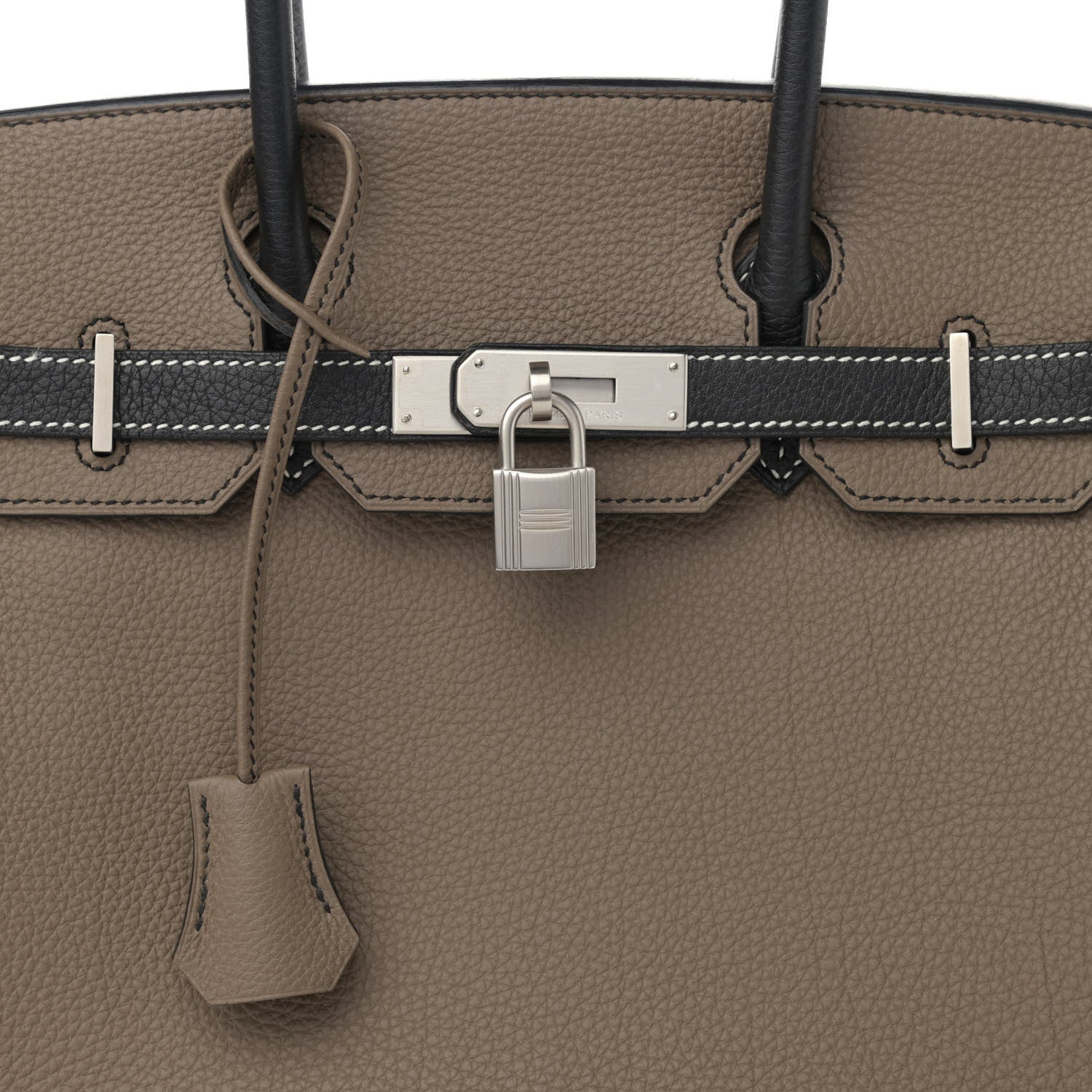 Hermes Togo Horseshoe Birkin 30 Black Etoupe 8 of 11