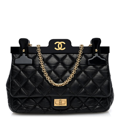 Chanel Aged Calfskin Quilted 2.55 Reissue 225 Hanger Flap Black 1 of 10