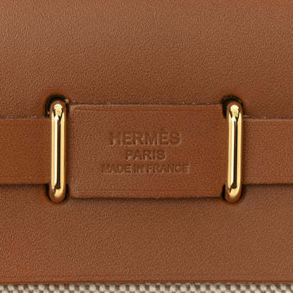 Hermes Military Toile Vache Hunter Herbag Zip Retourne 20 Ecru Beige Fauve 6 of 11