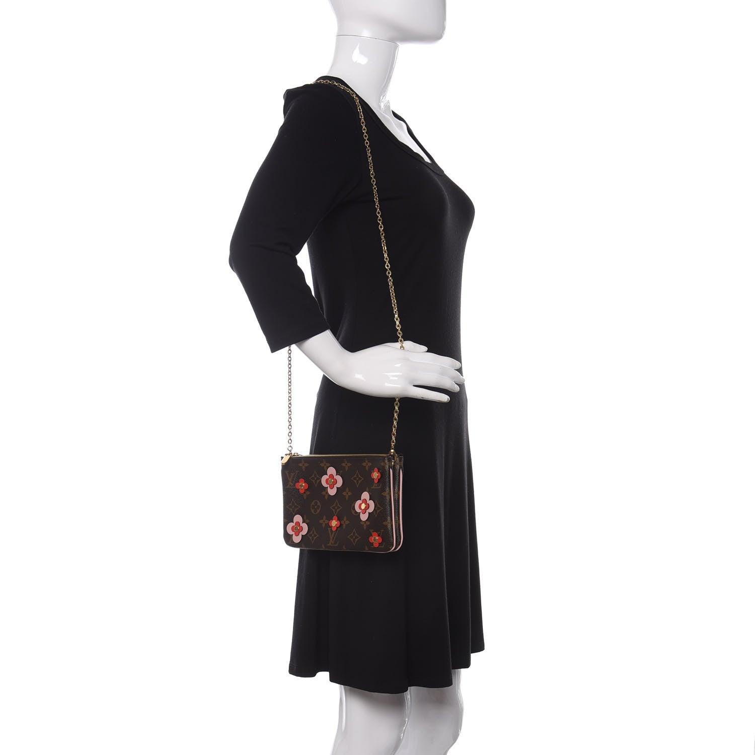 Louis Vuitton Monogram Blooming Flowers Double Zip Pochette 2 of 11