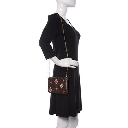 Louis Vuitton Monogram Blooming Flowers Double Zip Pochette 2 of 11