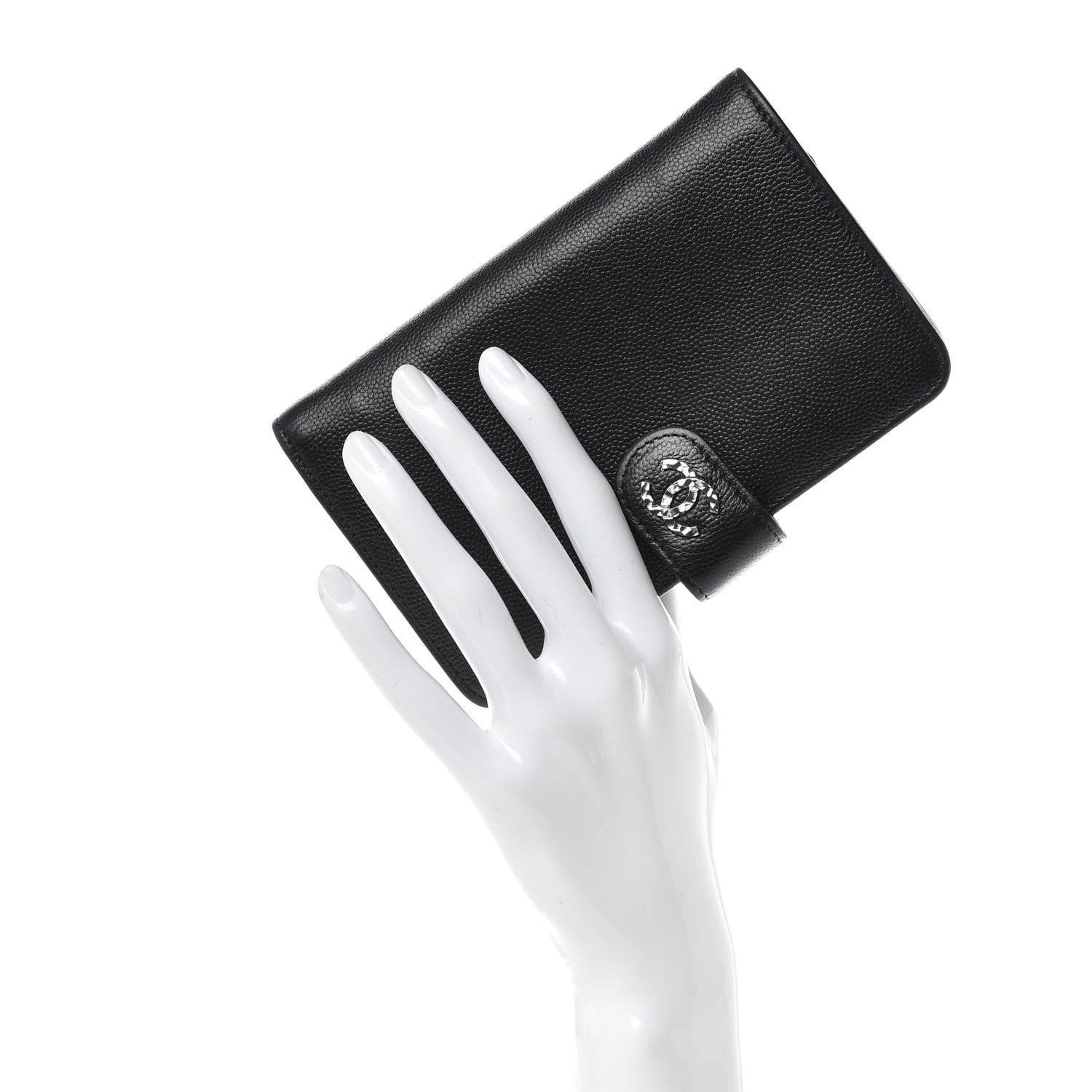 Chanel Caviar Sevruga Large Zip Pocket Wallet Black 2 of 11