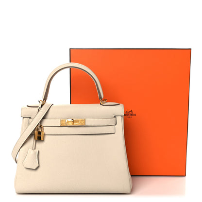 Hermes Togo Kelly Retourne 28 Craie 14 of 14