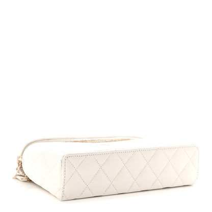 Chanel Caviar Quilted Top Handle Slim Vanity With Chain White 4 of 11