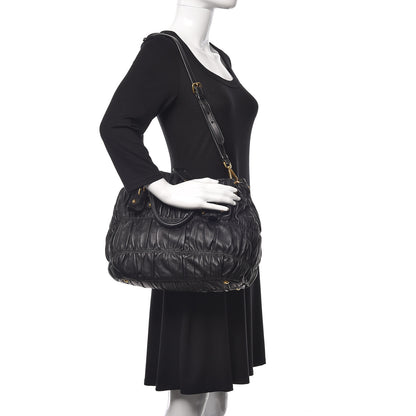 Prada Nappa Gaufre Tote Black 3 of 14