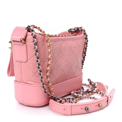 Chanel Aged Calfskin Quilted Small Gabrielle Hobo Pink 2 of 10