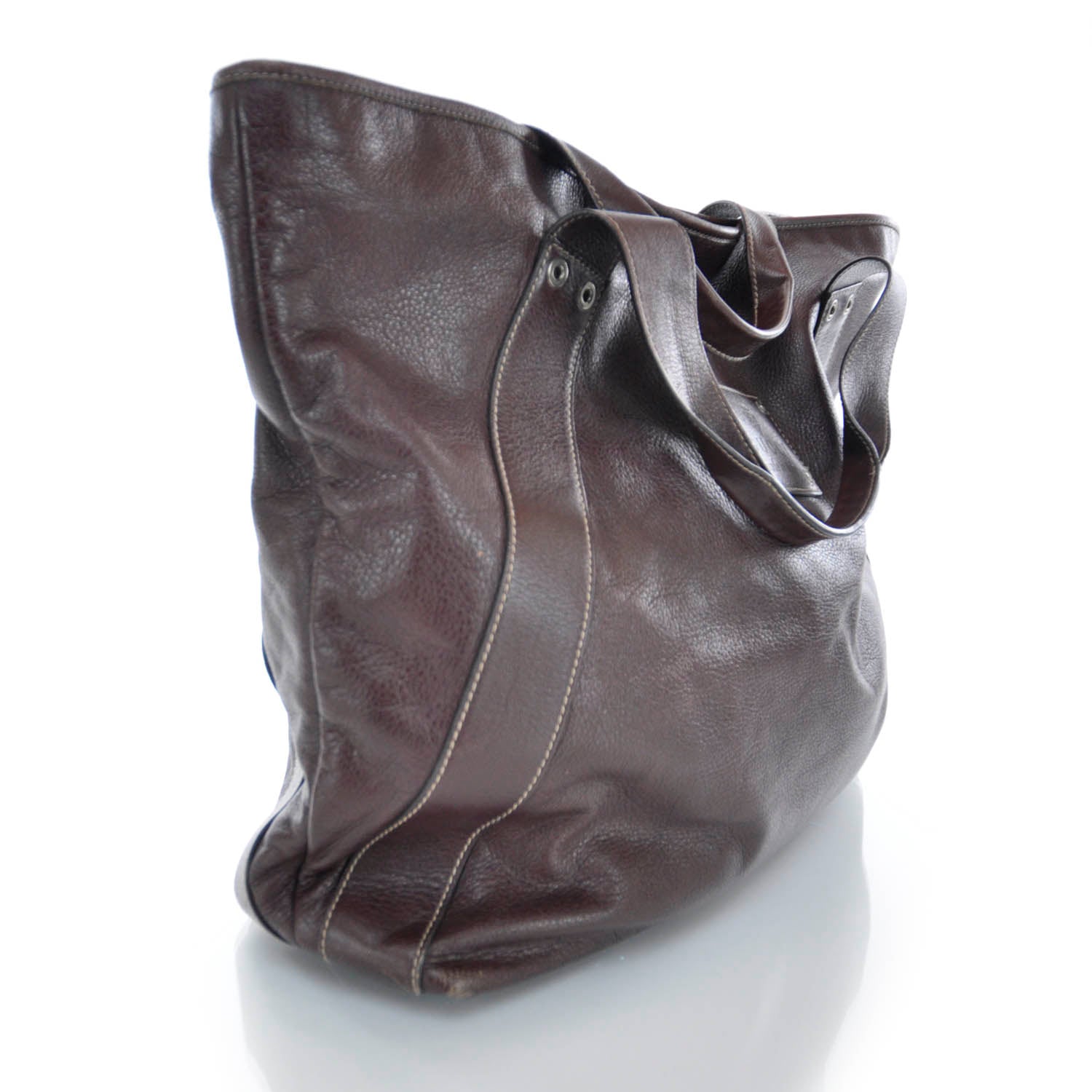 Gucci Leather Large Tote Unisex Brown 6 of 10