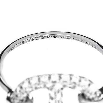 Hermes 18K White Gold Diamond New Farandole Ring 52 6 4 of 6