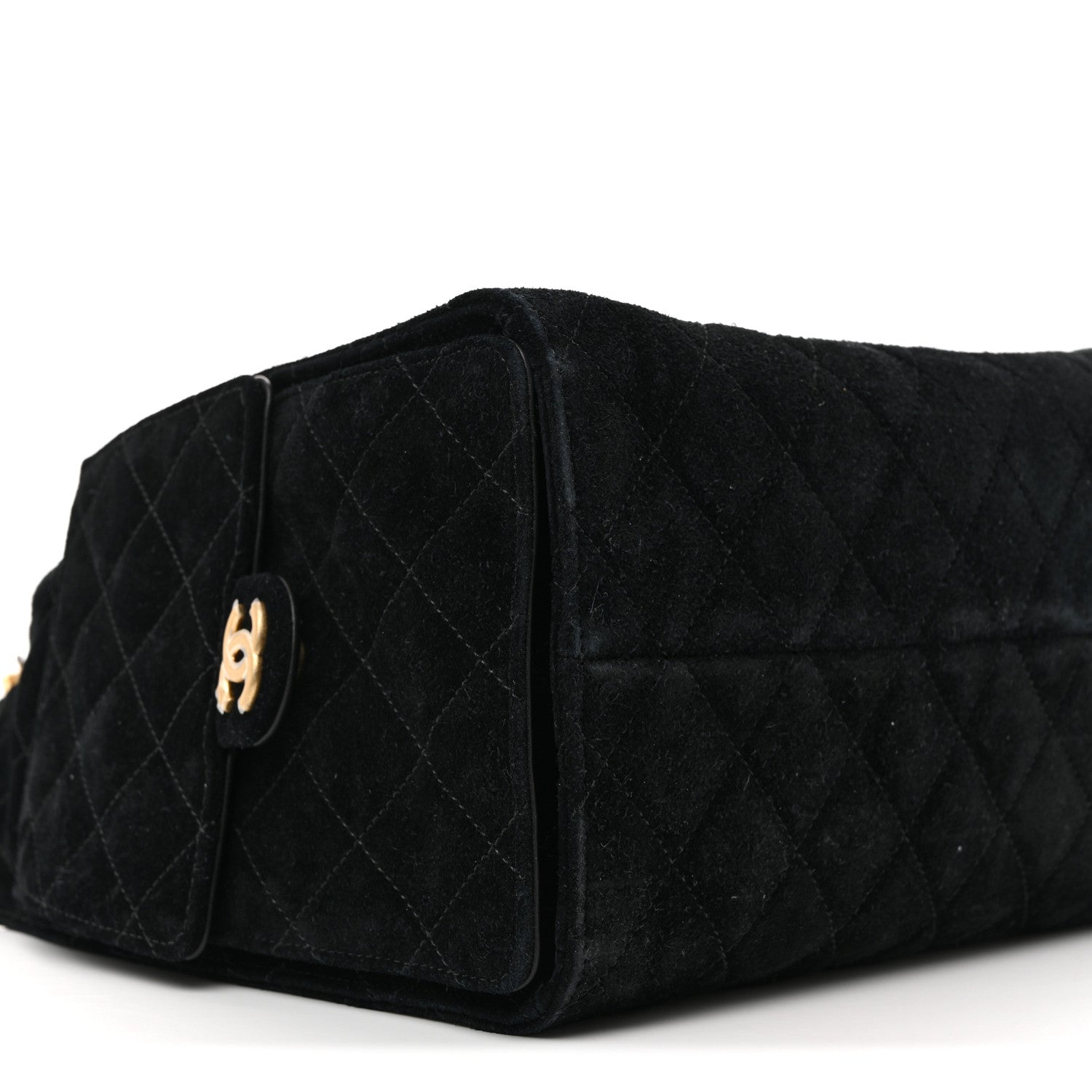 Chanel Suede Quilted Medium Chanel 25 Handbag Black 10 of 13