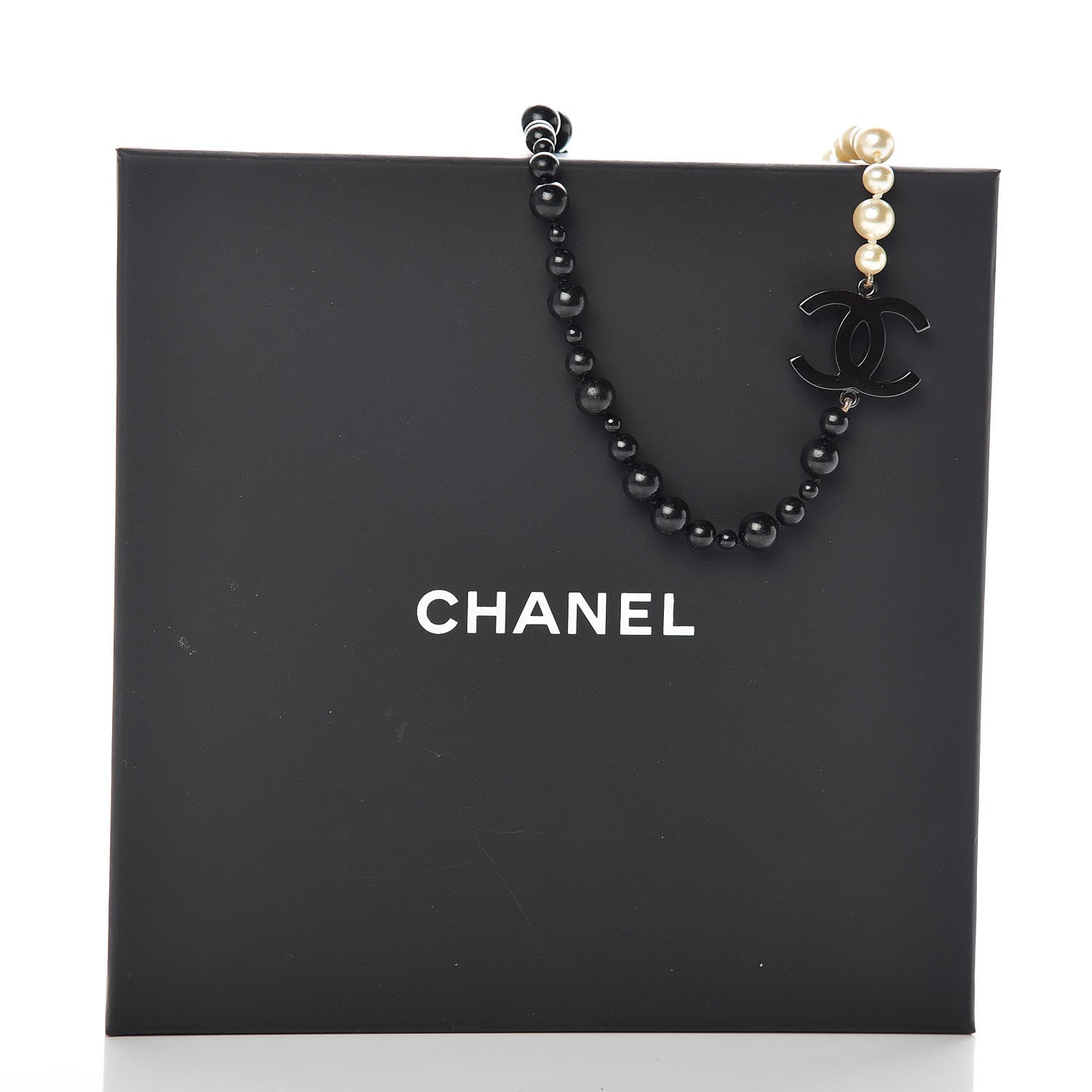 Chanel Ruthenium Pearl Bead CC Short Necklace Black 7 of 7
