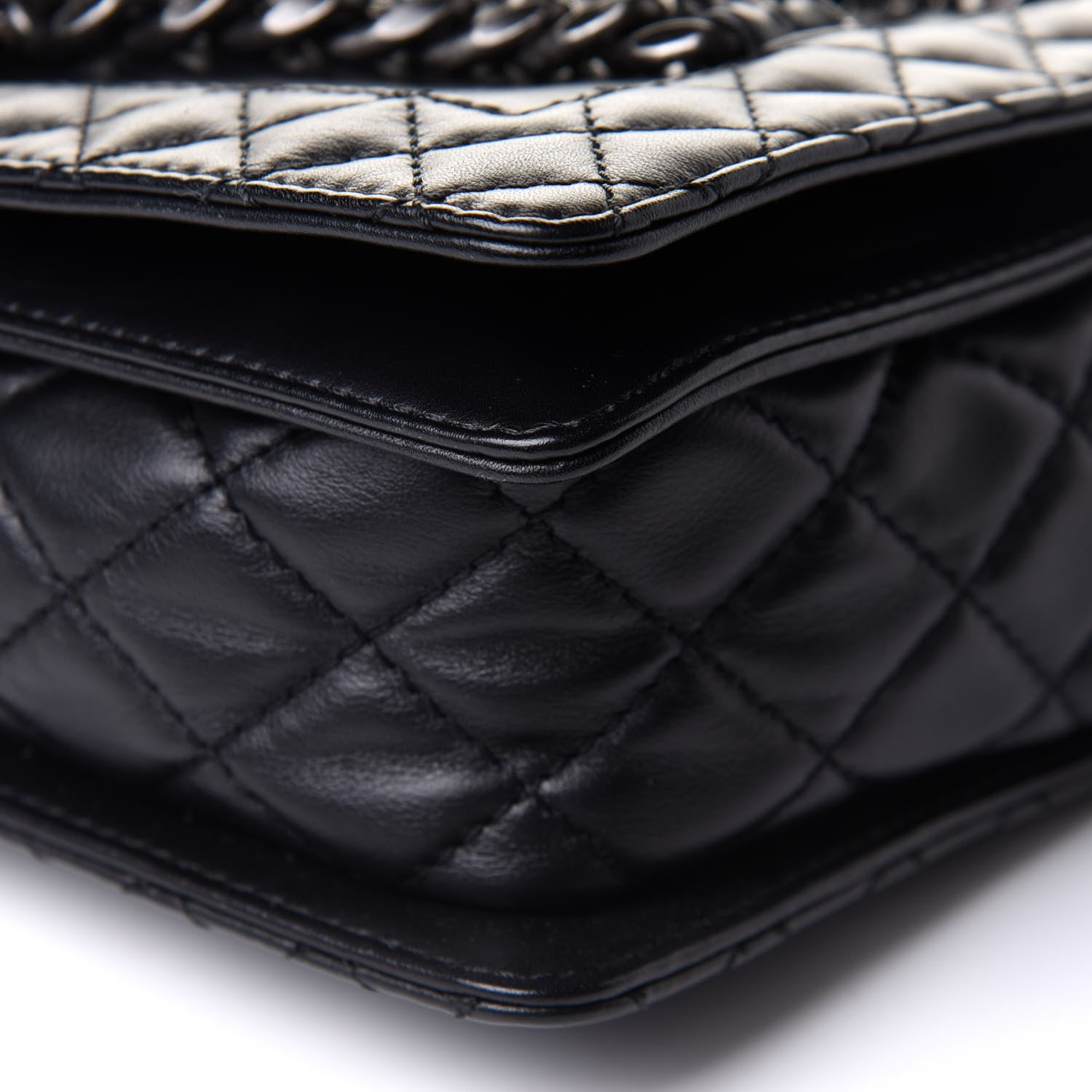 Chanel Calfskin Enchained New Medium Boy Flap Black 10 of 12