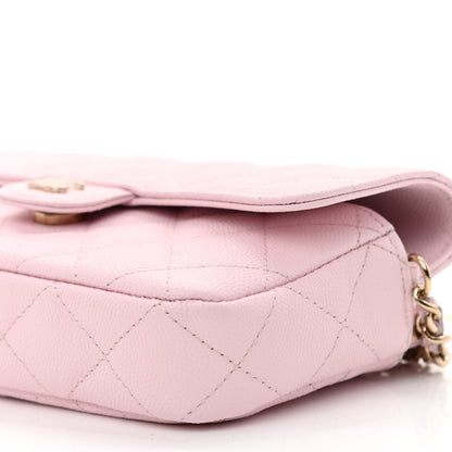 Chanel Caviar Quilted Flap Phone Holder With Chain Light Pink 12 of 13