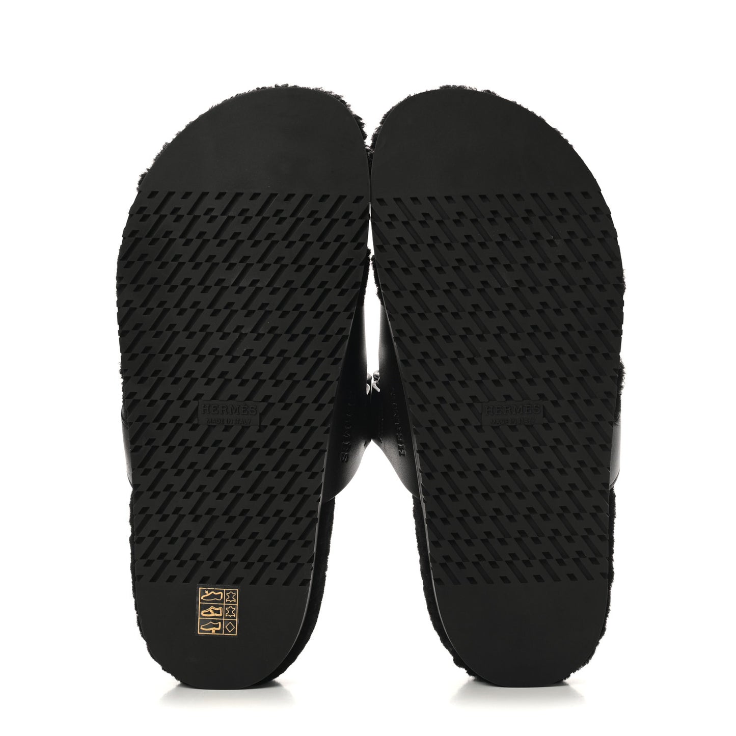 Calfskin Woolskin Womens Chypre Sandals 41 Black