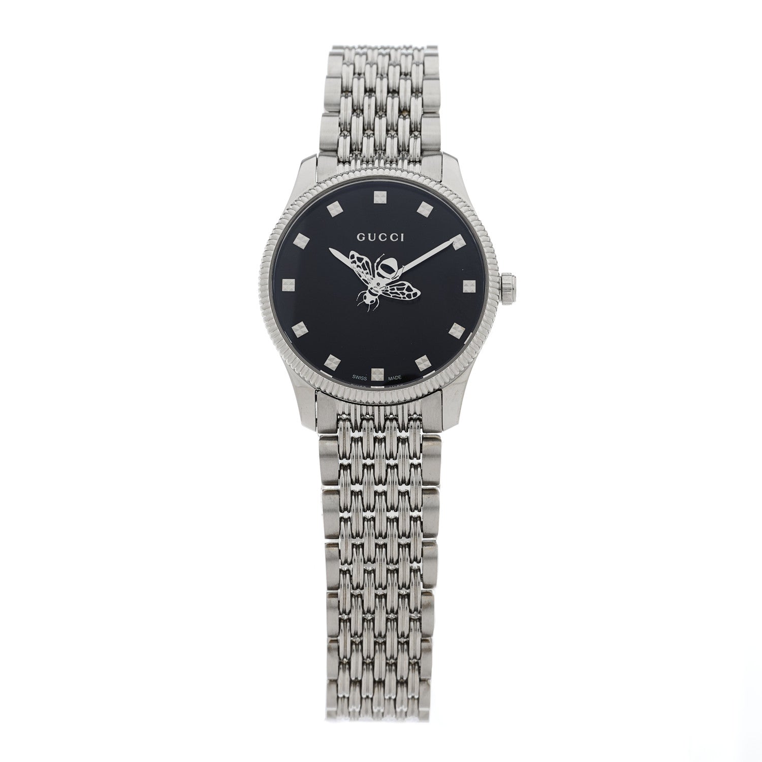Gucci Stainless Steel 29mm G-Timeless Bee Quartz Watch Black 1 of 5